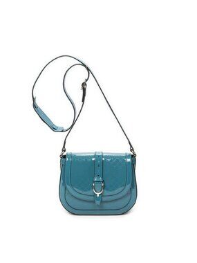 Gucci Small Faux Crossbody Teal Micro Guccissima Patent Leather